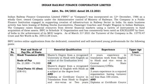 Railway, Railway Jobs 2022, IRFC Job 2022