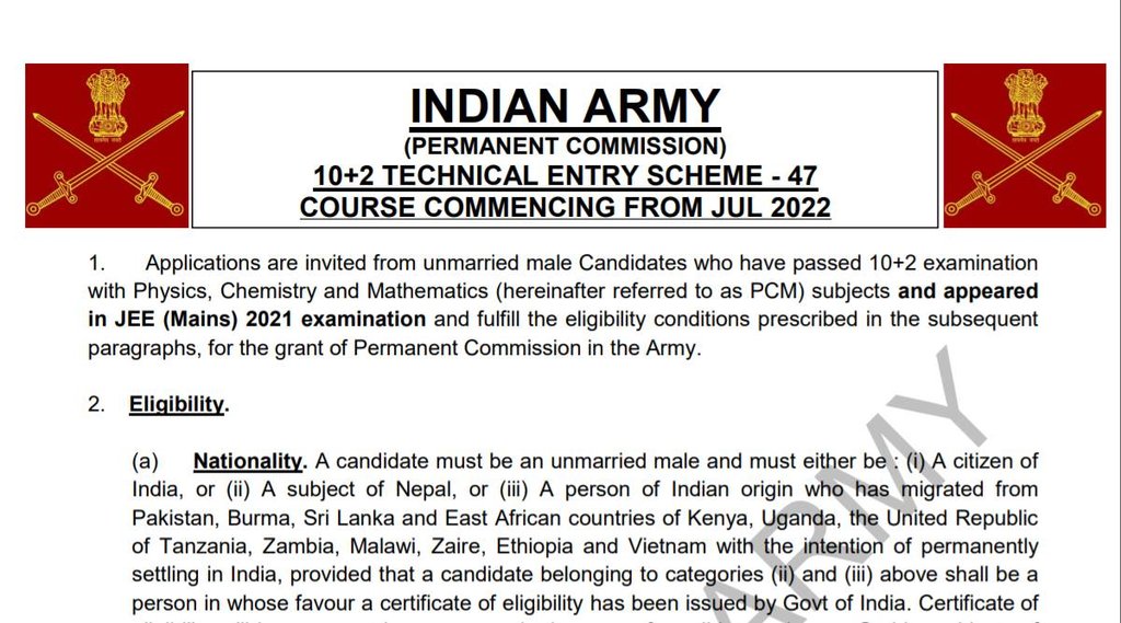 Indian Army Job, Indian Army TES Course 2022