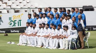 Indian cricket team photograph 4th day 3rd final test match South Africa and India Cape Town