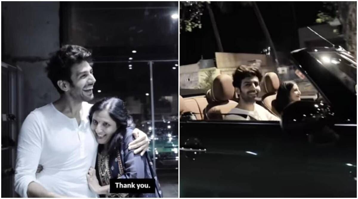 Kartik Aaryan with his mother Mala Tiwari