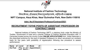 NIFT, NIFT Vacancy, NIFT Job, Govt Job 2022