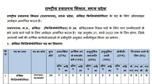 National Health Mission, mp nhm vacancy