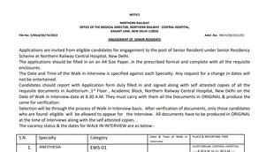 Northern Railway Senior Resident Interview, Northern Railway Website