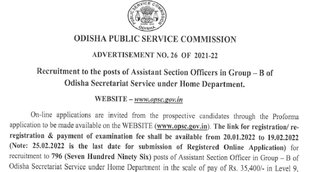 OPSC Vacancy 2022, OPSC Assistant Section Officers