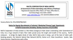 railtel corporation recruitment