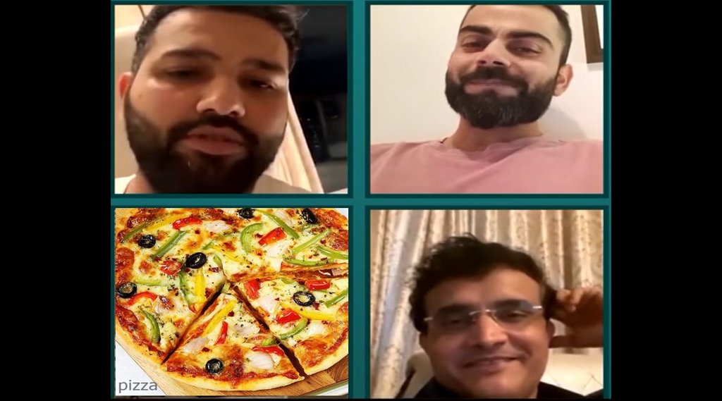 sourav-ganguly-virat-kohli-rohit-sharma-all-three-seen-together-in-video-call-as-bcci-chief-orders-pizza-for-indian-captains-in-spoof-video