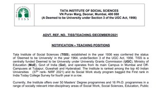 TISS, TISS Vacancy, TISS Faculty Vacancy, Assistant Professor Vacancy