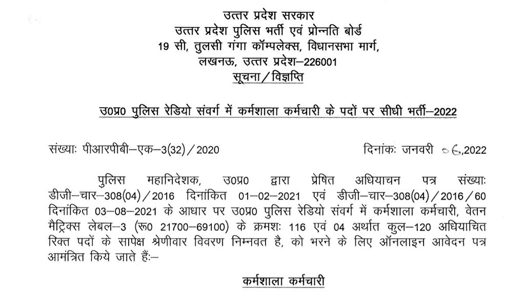 UP Police, UP Police Vacancy, UP Police Job 2022, Govt Job 2022