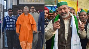 Rakesh Tikait UP election, UP eletion Photo Yogi Rakesh Tikait