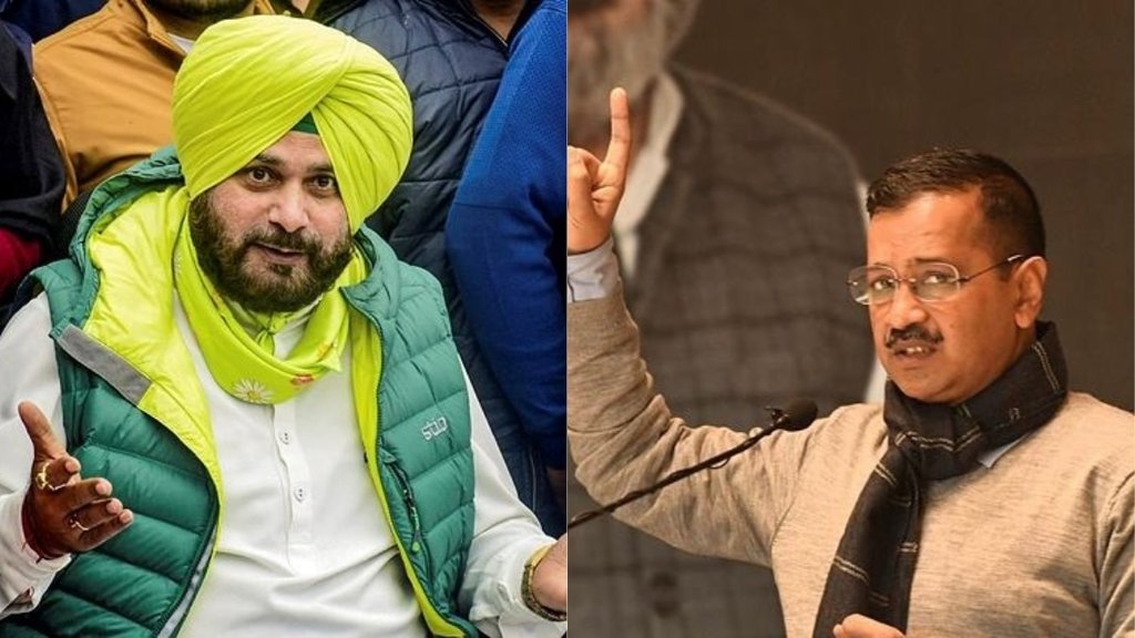 नवजोत सिंह सिद्धू ने अरविंद केजरीवाल पर हमला बोलते हुए कहा कि वे एक घोटालेबाज हैं। (फोटो: पीटीआई)