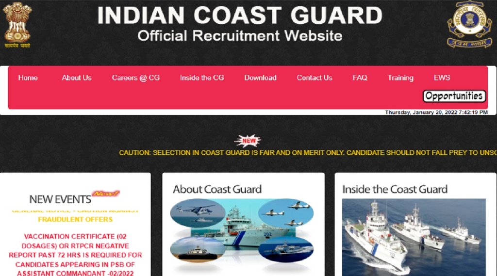 indian coast guard, coast guard recruitment