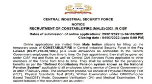 CISF Constable Recruitment 2022। CISF। CISF Jobs