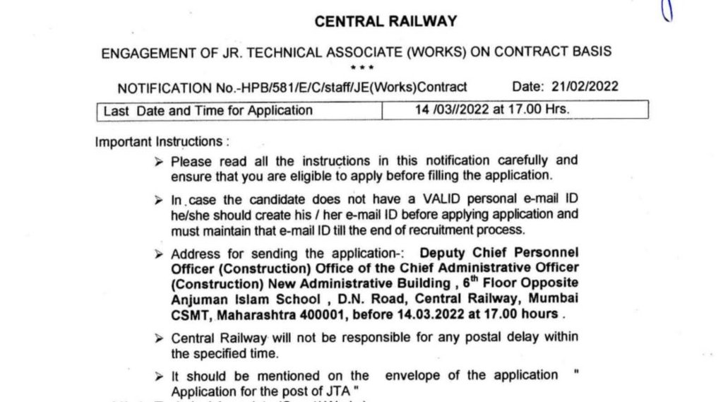Railway Job, Railway Job 2022, Govt Job 2022