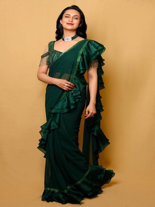 DIVYANKA TRIPATHI - RUFFEL SAREE