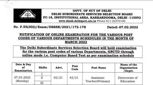 DSSSB Online Exam, DSSSB Exam 2022, Sarkari Naukri