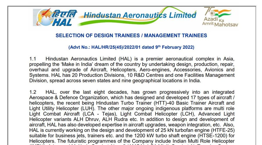HAL, HAL Vacancy, HAL Job 2022