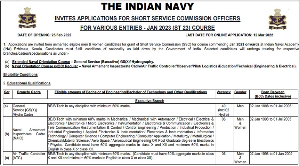 indian navy jobs, bhartiya nausena bharti 2022