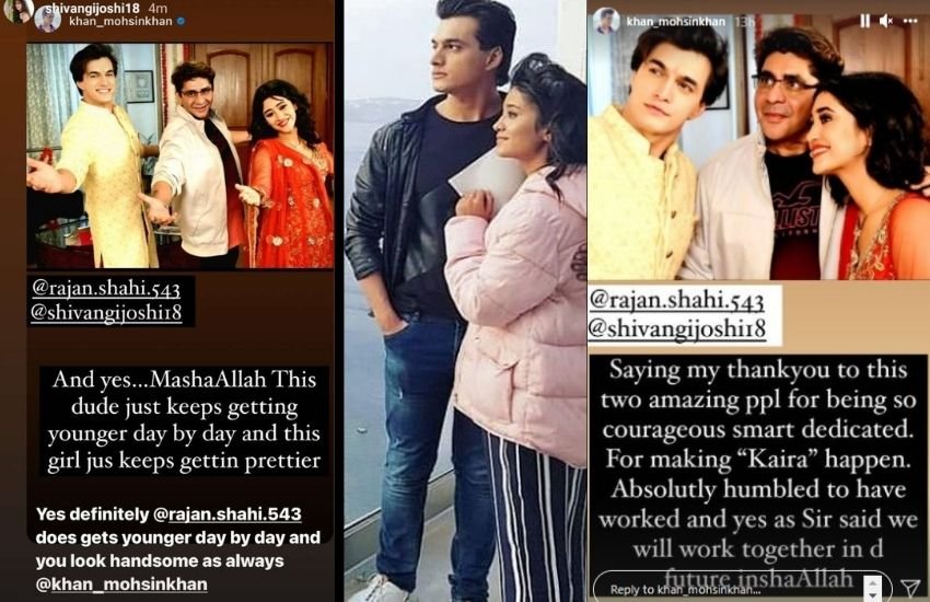 मोहसिन ने राजन शाही और शिवांगी जोशी के साथ एक तस्वीर क्लिक करते हुए लिखा था- वह इन दो अमेजिंग लोगों को शुक्रिया कहेंगे। इनकी निडरता, स्मार्टनेस और लगन की वजह से 'कायरा' बन पाया।
