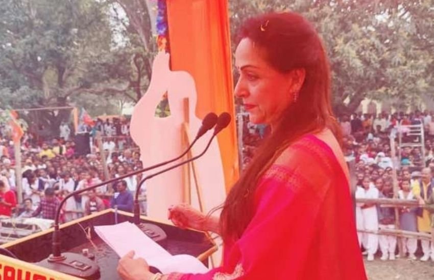 बीजेपी प्रत्याशी दयाशंकर सिंह के लिए ड्रीमगर्ल ने जीत का भरोसा लोगों से बसंती के अंदाज में मांगा है।
