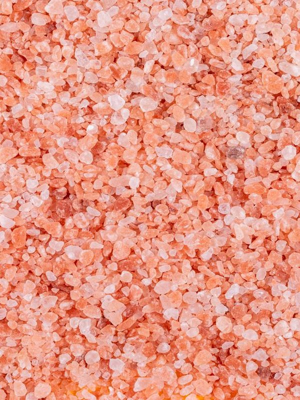 Himalayan salt on background. top view.