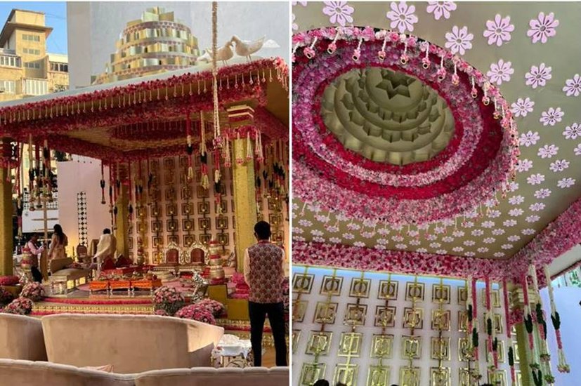 शादी के वेन्यू को बेहद खूबसूरत तरीके से सजाया गया था।