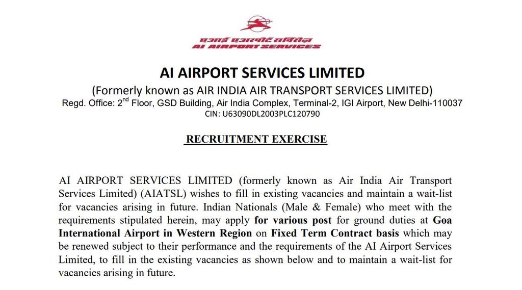 AIASL Recruitment, Govt Job, Sarkari Naukri
