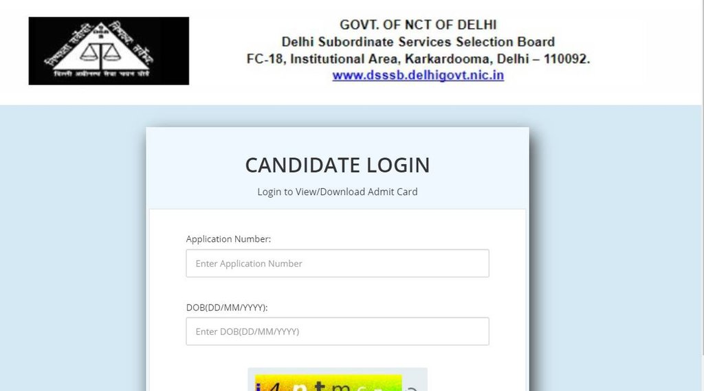 DSSSB, DSSSB Admit Card. dsssb.delhi.gov.in