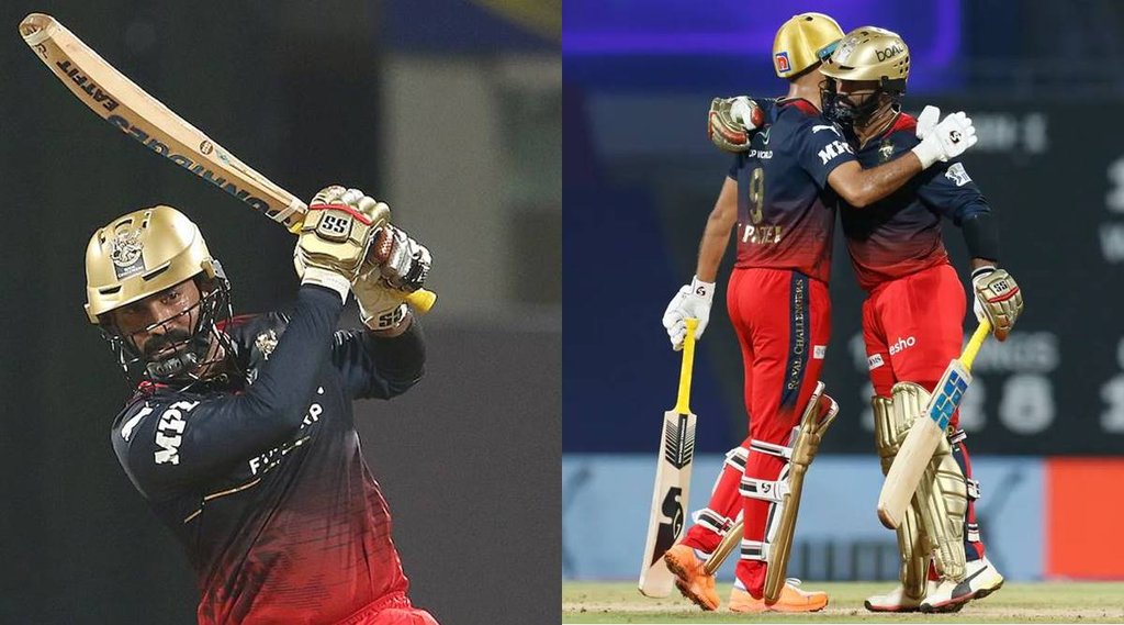 Dinesh Karthik Harshal Patel IPL 2022 RCB vs KKR Bangalore vs Kolkata1