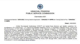 HPPSC Recruitment 2022, hppsc vacancies 2022, hppsc ae recruitment 2022