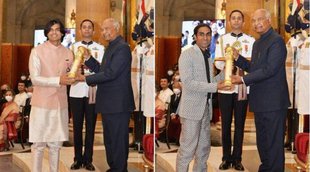 Neeraj Chopra and Pramod Bhagat receive their Padma Shri