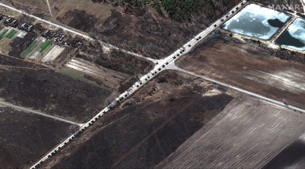 Ukraine, Russia, Russian president Putin, Catastrophe, 64 km, Russian army, Capital of Ukraine, Satellite image, American company Ukraine, Russia, Russian president Putin, Catastrophe, 64 km, Russian army, Capital of Ukraine, Satellite image, American company