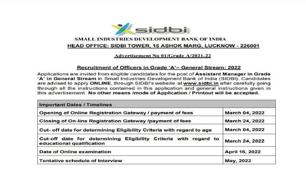 SIDBI Recruitment 2022,sidbi recruitment 2022 assistant manager,sidbi recruitment 2022 eligibility