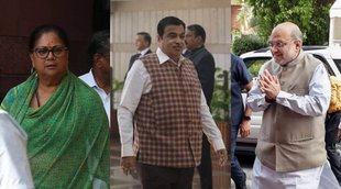 amit shah, vasundhara raje, nitin gadkari, yogi swearing ceremony