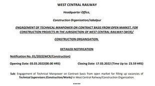 WCR, WCR Vacancy, Latest Railway Job