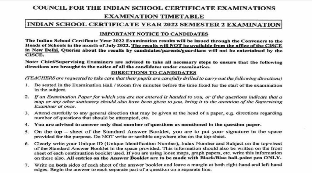 isc semester 2 exam 2022, isc semester 2 exam date 2022, ISC Term 2 Exams 2022 date
