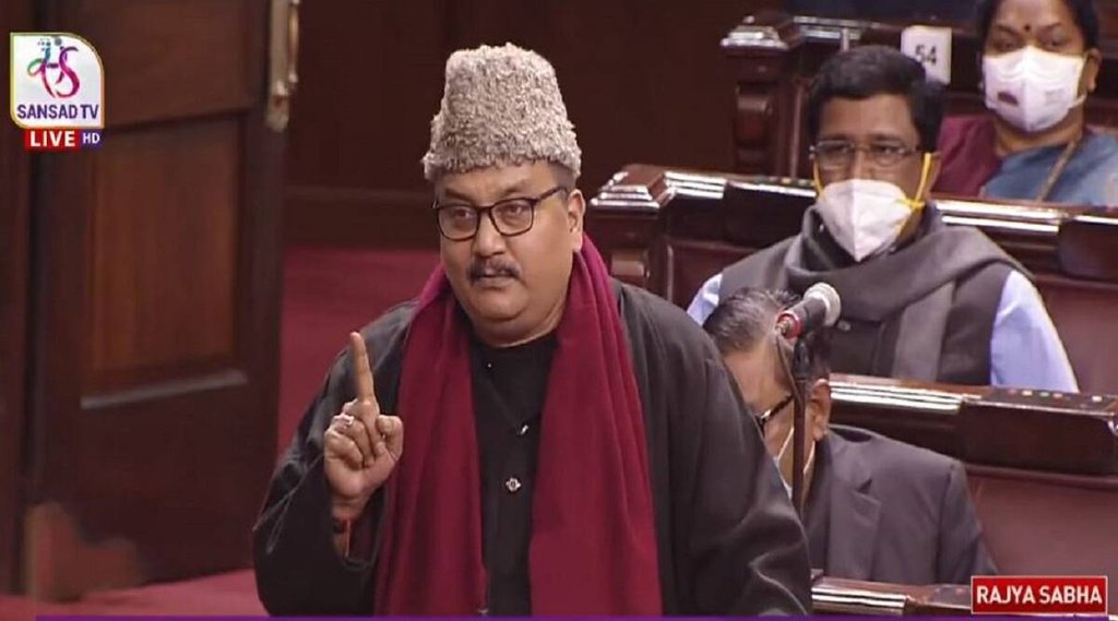 राज्यसभा में बोलते हुए राजद सांसद मनोज झा (फोटो- वीडियो स्क्रीनशॉट संसद टीवी)