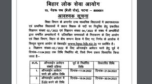 BPSC Head Master Application Date, BPSC Head Master Application 2022, BPSC Head Master Recruitment