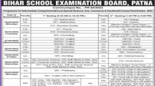 BSEB Class 12 Compartment Exams 2022 Date। BSEB Class 12 Compartment Exams 2022 schedule। BSEB 12th Compartment Exams 2022 schedule