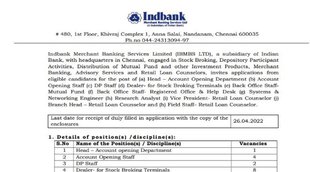 Bank Recruitment 2022। IndBank Recruitment 2022। IndBank bharti 2022