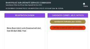 Bihar Police SI Mains Admit Card 2022, Bihar Police SI Mains exam 2022 date, Bihar Police SI Mains exam 2022
