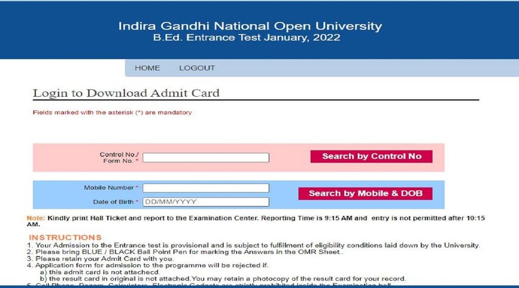 IGNOU B.Ed Admit Card 2022। IGNOU B.Ed Exam 2022 date। IGNOU B.Ed Exam date 2022