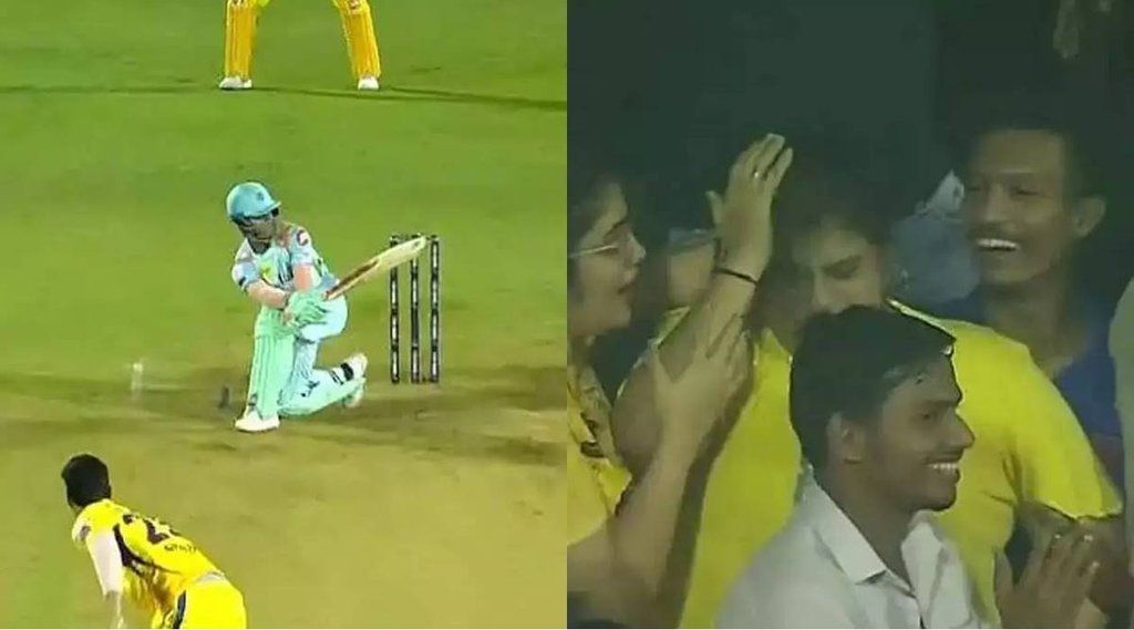 IPL 2022 LSG vs CSK Ayush Badoni six hit a lady Fan in the stands Watch Video1