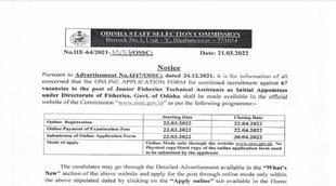 OSSC Recruitment 2022, ossc junior fisheries technical assistant recruitment 2022,ossc recruitment 2022 notification