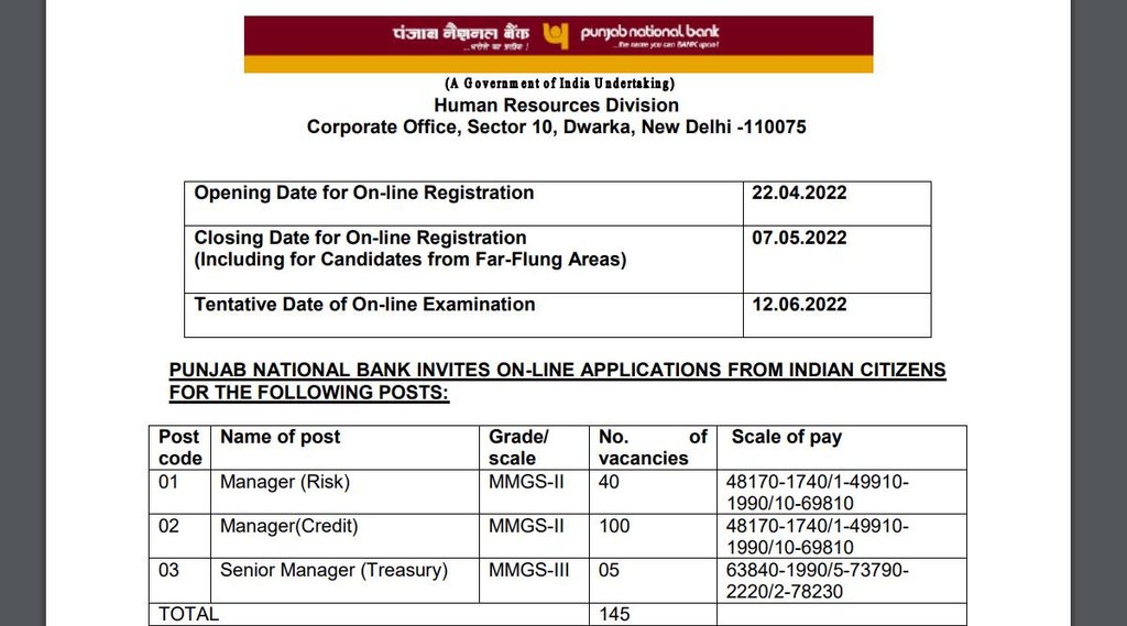 PNB SO Recruitment, PNB 145 SO Recruitment, PNB SO Vacancy 2022