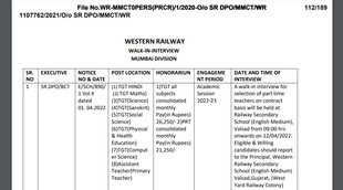 Railway Bharti 2022, Teacher Bharti 2022, Railway Job 2022