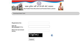 UP Police SI PST, UP Police SI DV, UP Police SI Admit Card