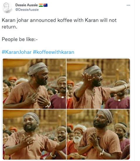 तमाम सोशल मीडिया यूजर्स को कॉफी विद करण के बंद होने की खबर ने दुखी किया तो बहुतों ने इसपर मजे भी लिये।
