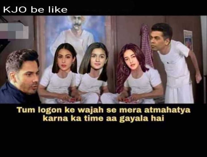 सोशल मीडिया में करण जौहर को लेकर खूब फनी मीम्स शेयर किये गए।
