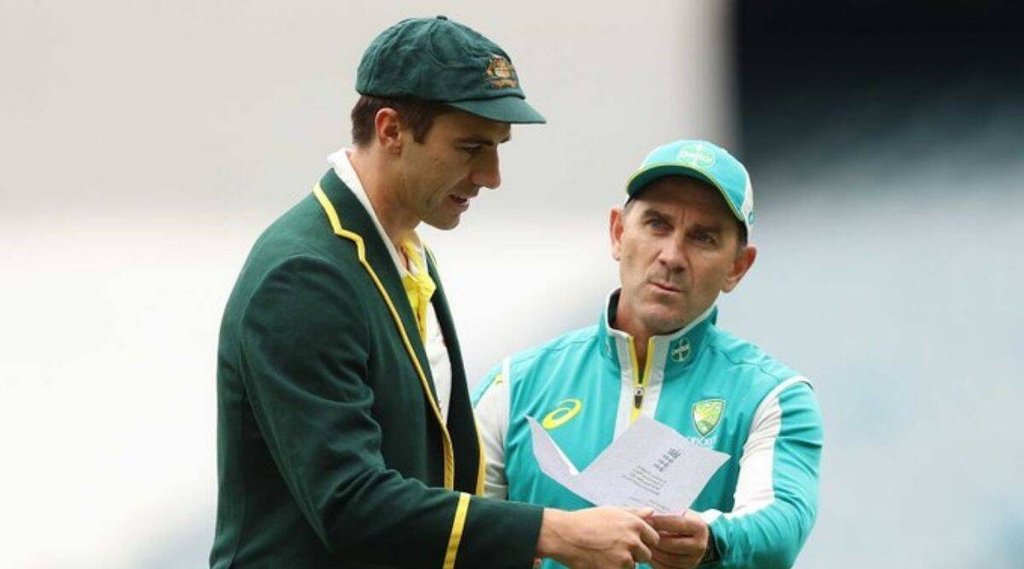 Australia Test team captain Pat Cummins with former coach Justin Langer