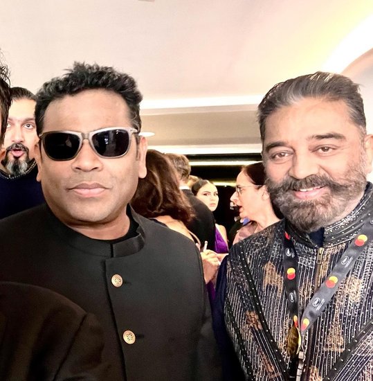 म्यूजिक कंपोजर और सिंगर ए आर रहमान और सुपरस्टार कमल हासन भी कान्स फिल्म फेस्टिवल में पहुंचे हैं।